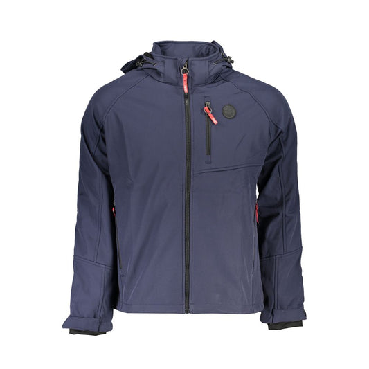 Blue Polyester Jackets & Coat