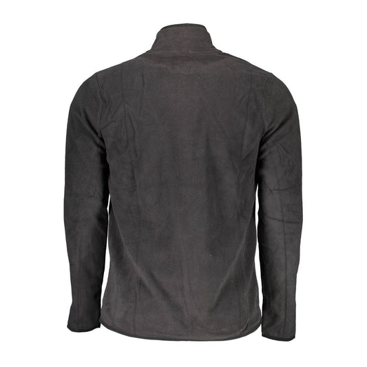 Black Polyester Men Sweatshirt