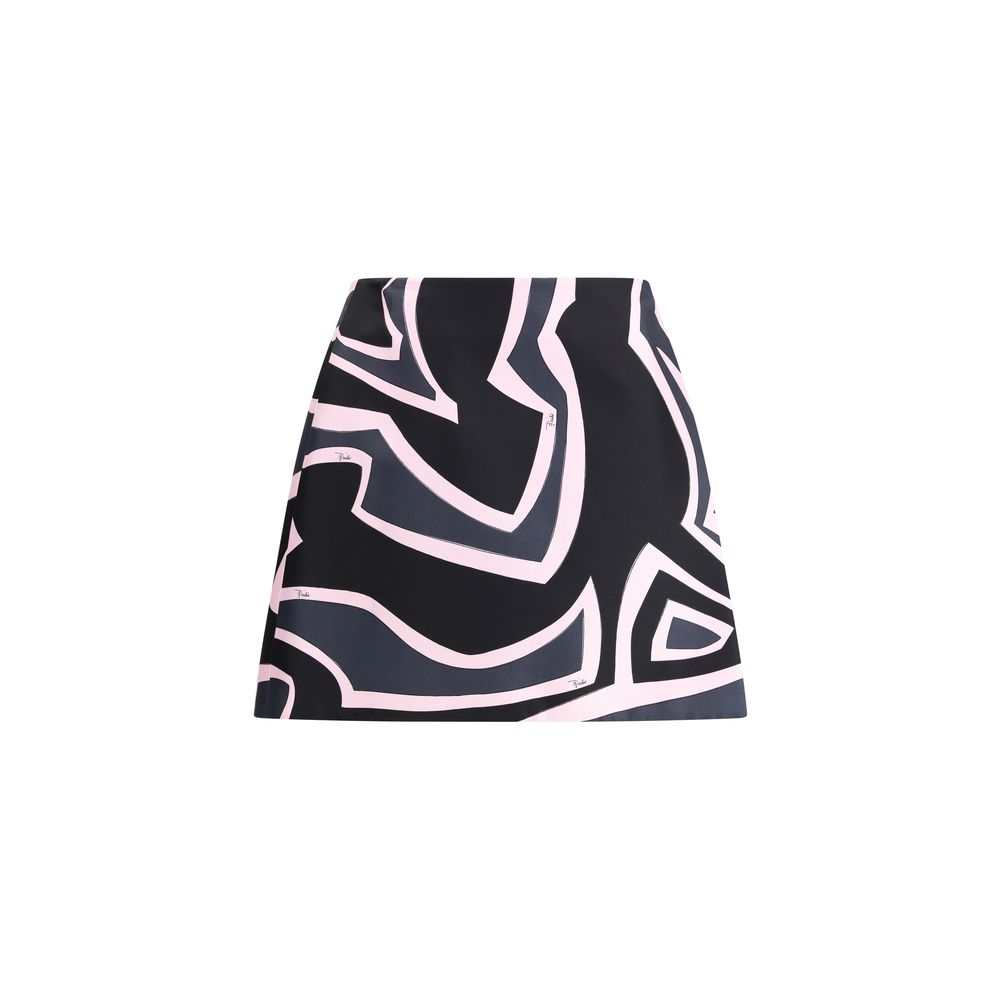 Multicolor Silk Mini Skirt