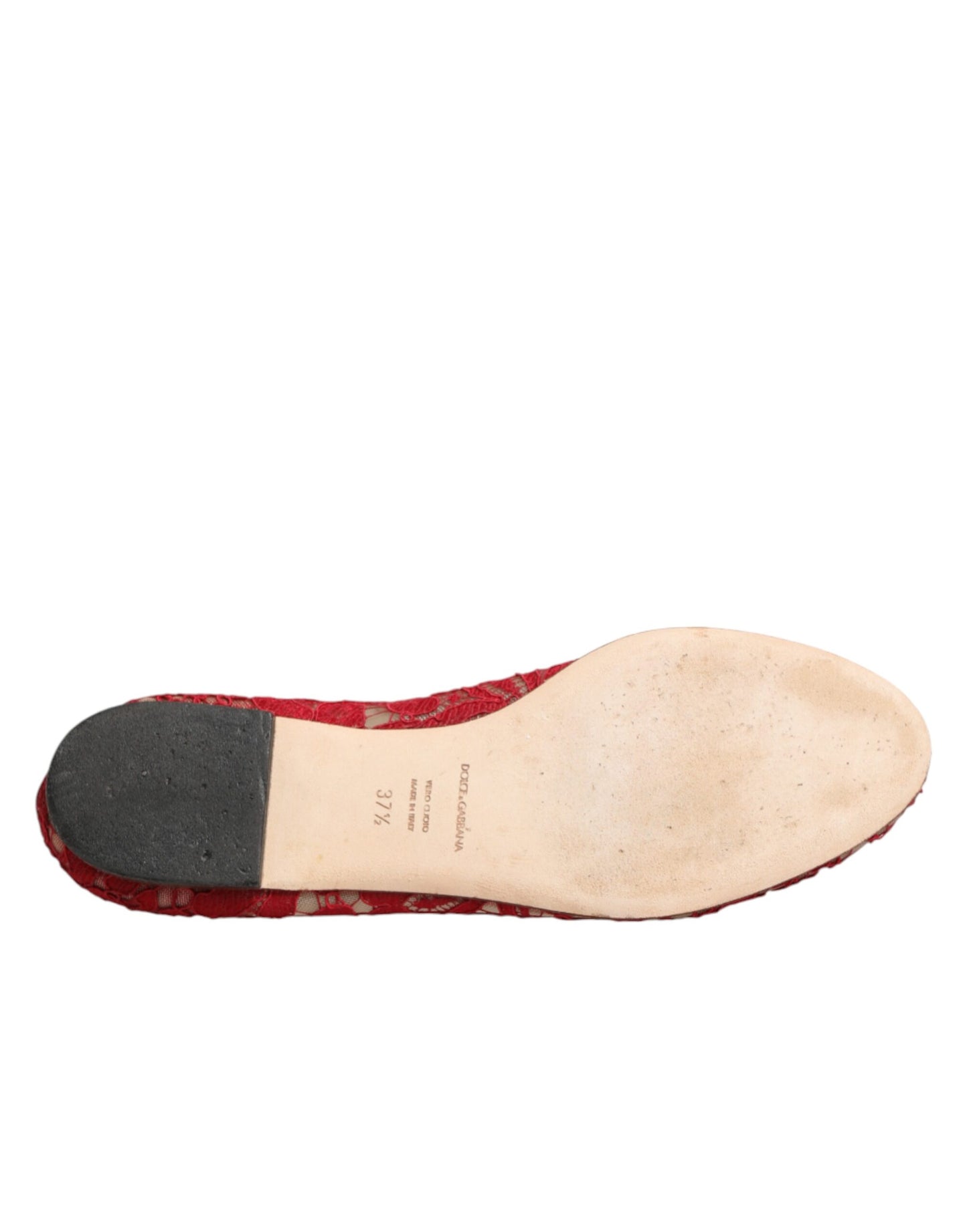 Red Lace Crystal Ballet Flats Loafers Shoes