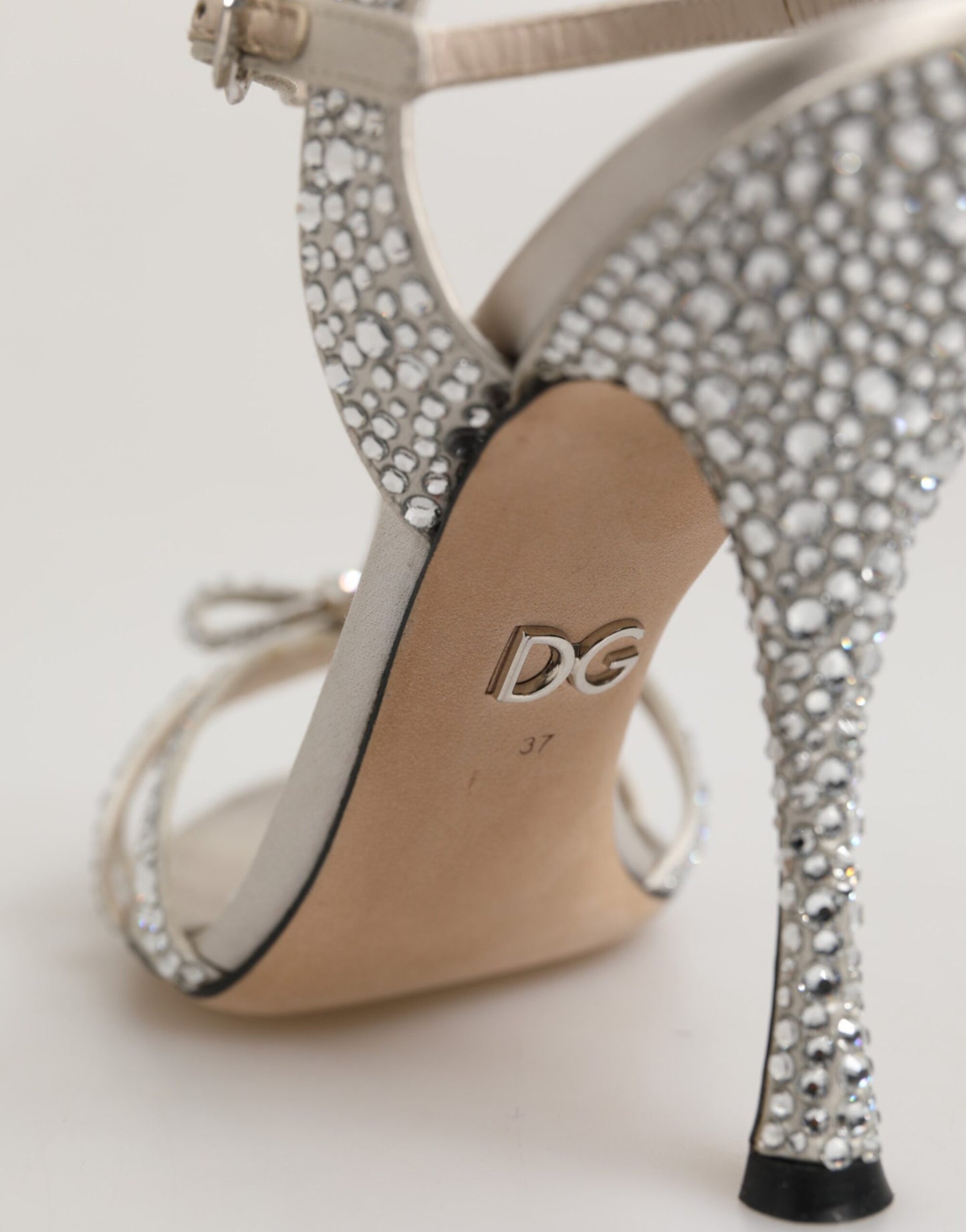 Silver Strass Ankle Strap Heels Sandals Shoes