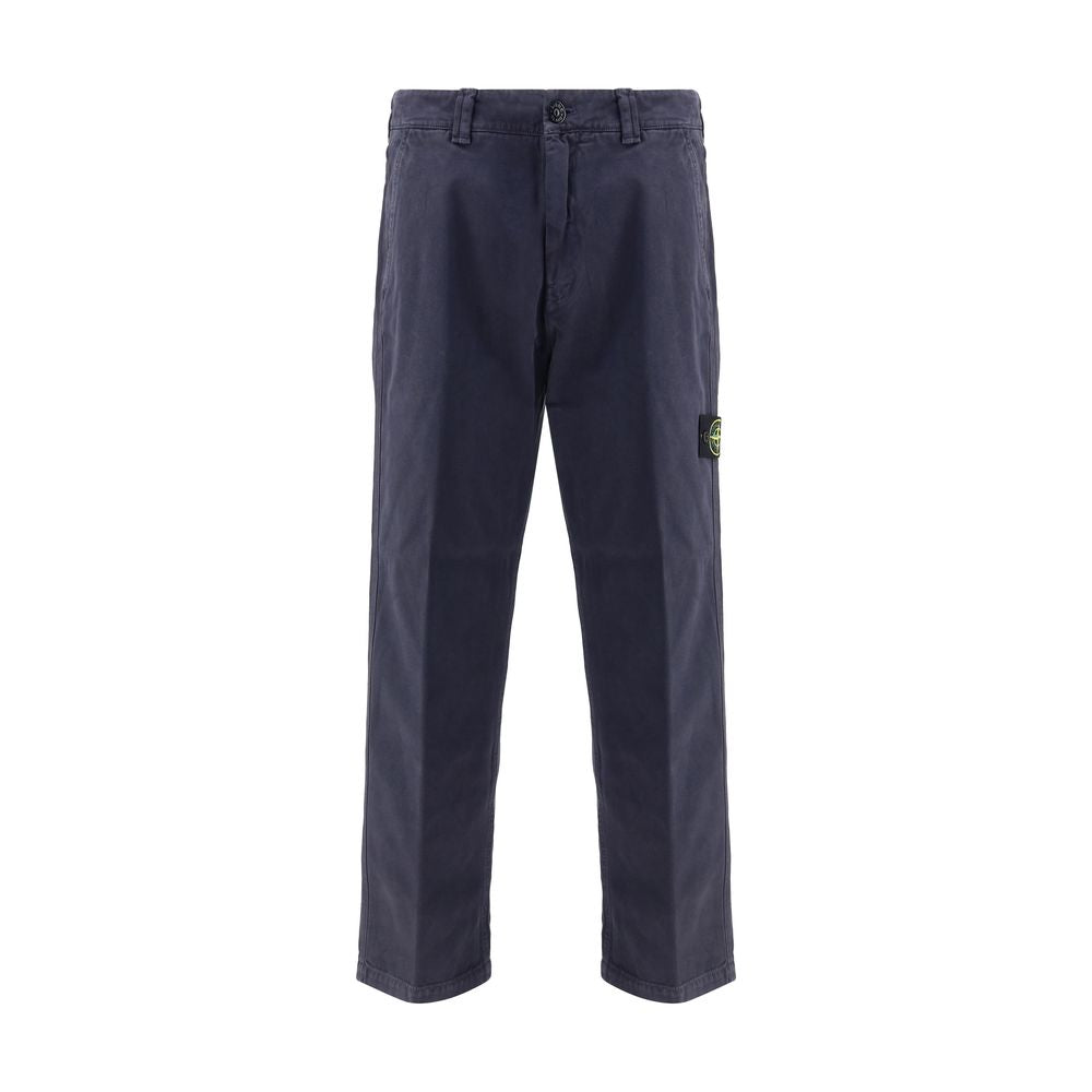 Purple Cotton Casual Pants