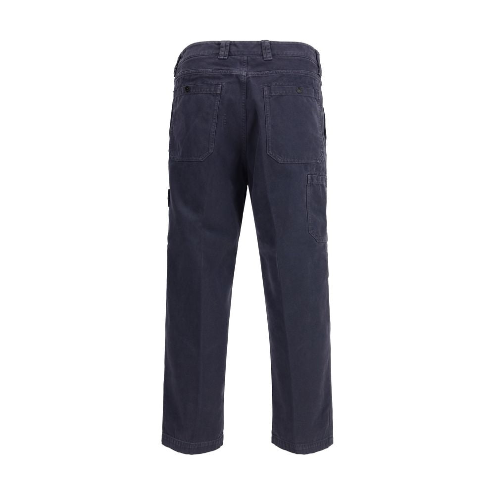 Purple Cotton Casual Pants