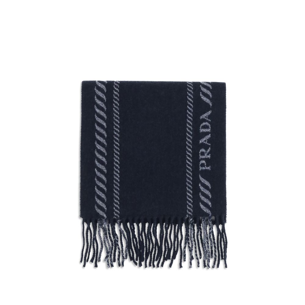 Blue Fleece Wool Scarf