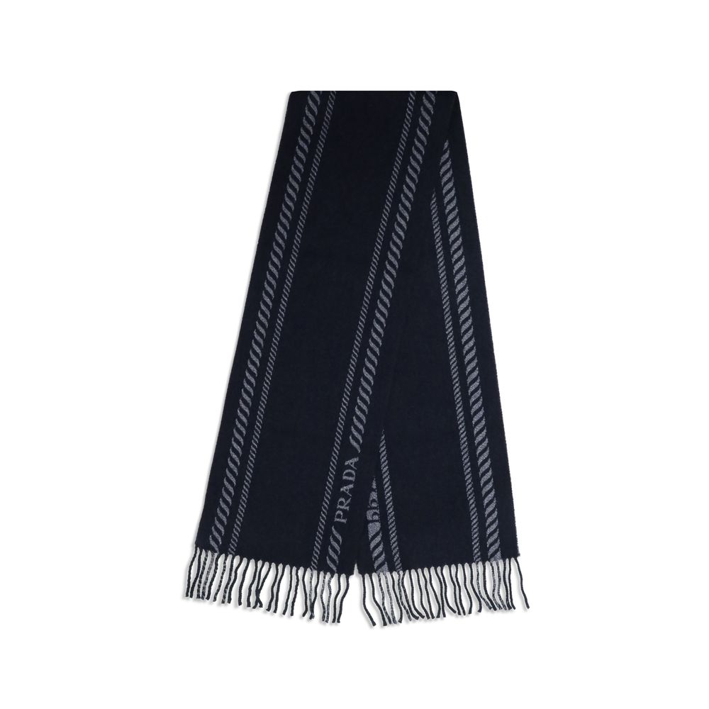 Blue Fleece Wool Scarf