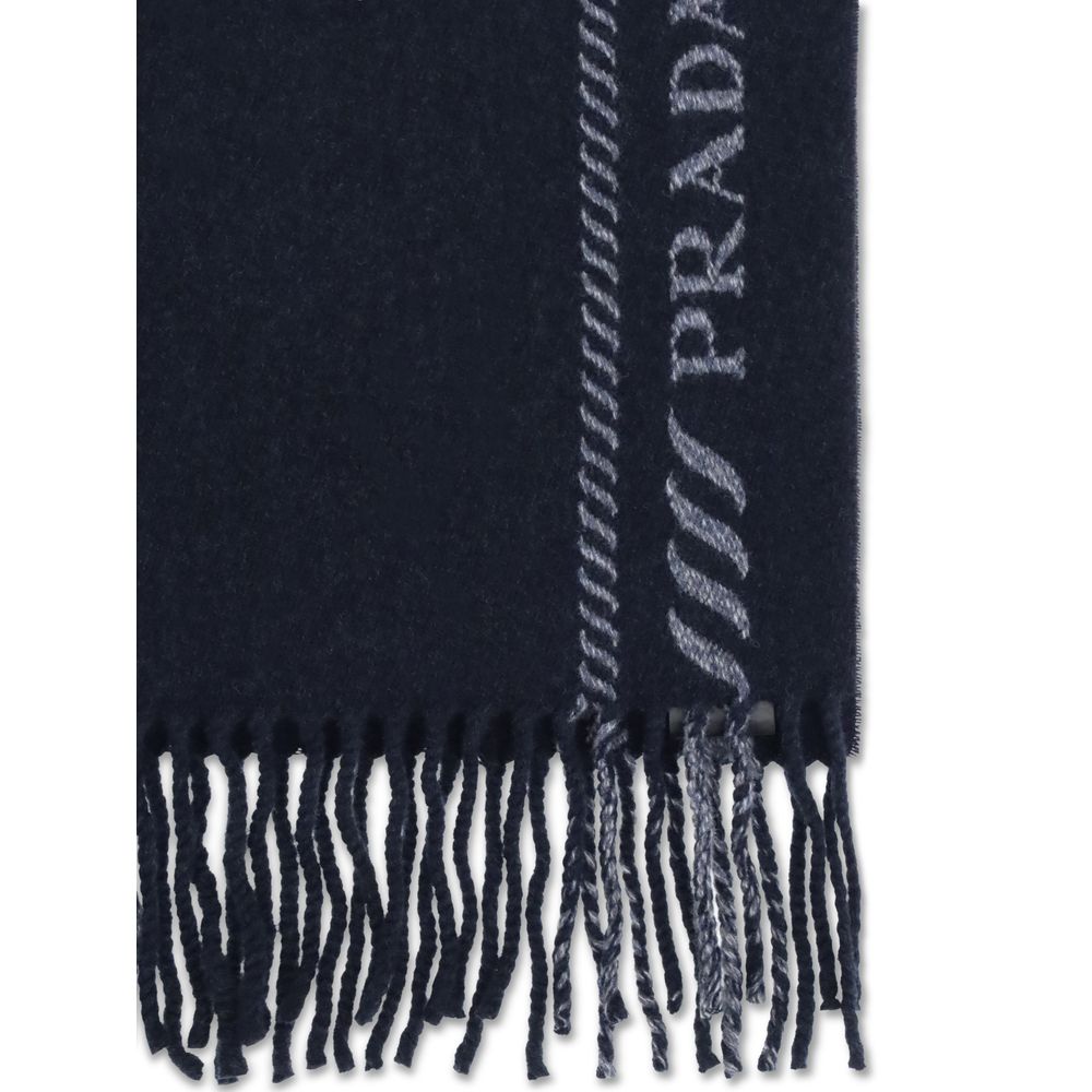 Blue Fleece Wool Scarf