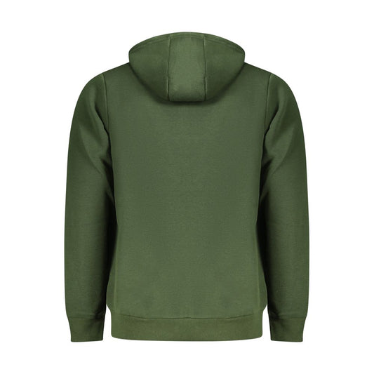 "Verde Cotton Men Sweatshirt with Hood and Central Pocket"