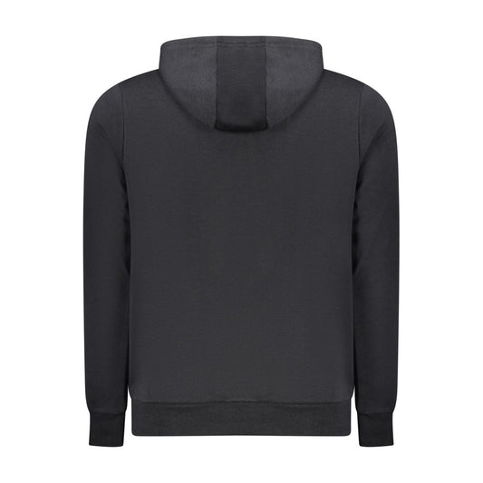 Black Cotton Men's Hooded Sweatshirt