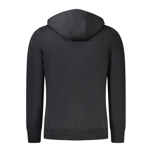 Black Cotton Men's Hooded Sweatshirt