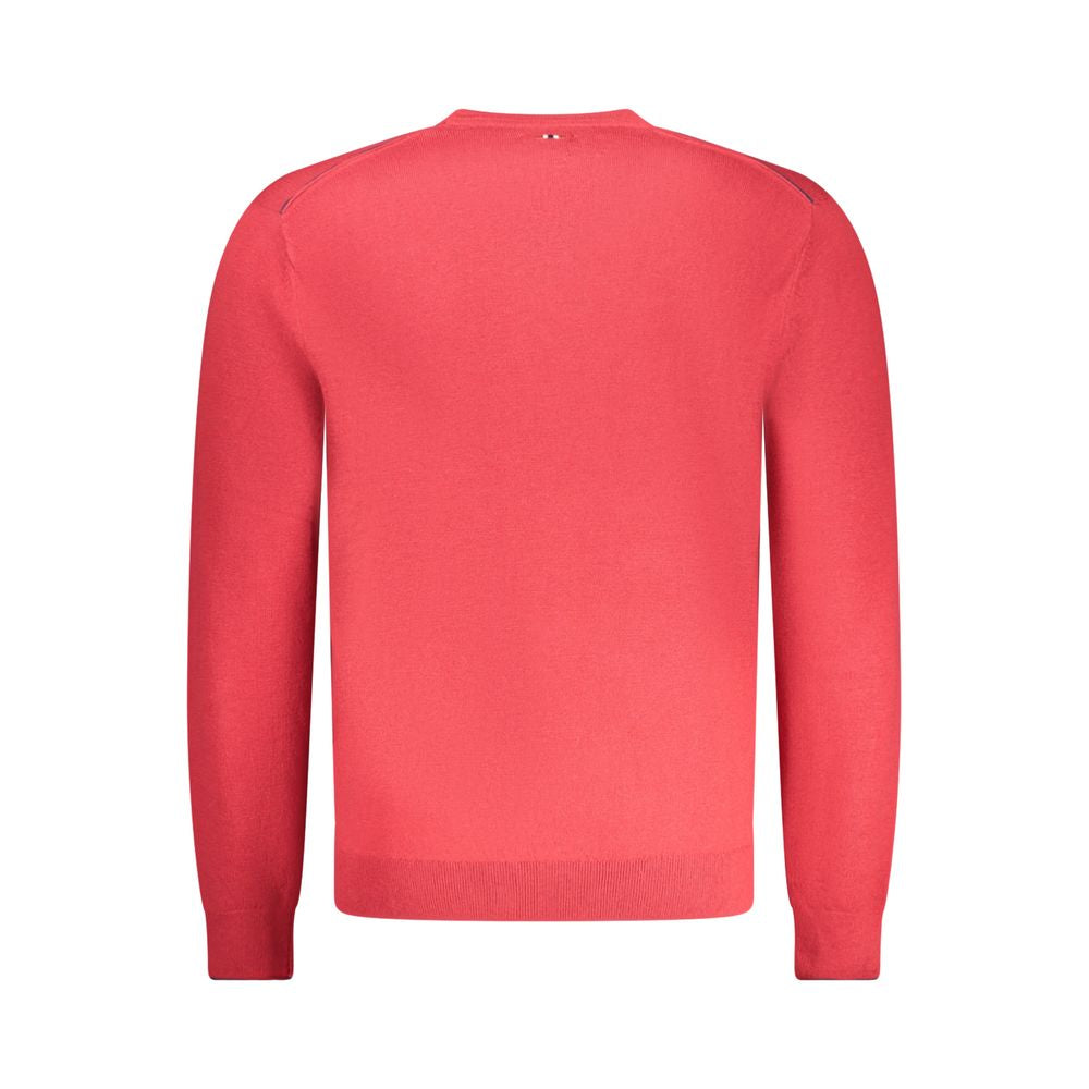 Red Merino Wool Men Sweater