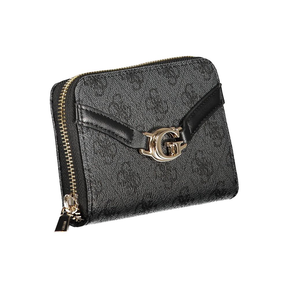 Black Polyurethane Women's Wallet
