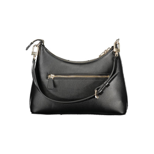 Black Polyurethane Women Handbag