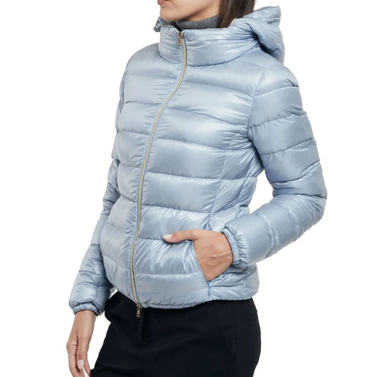 Blue Polyamide Full-Length Jacket