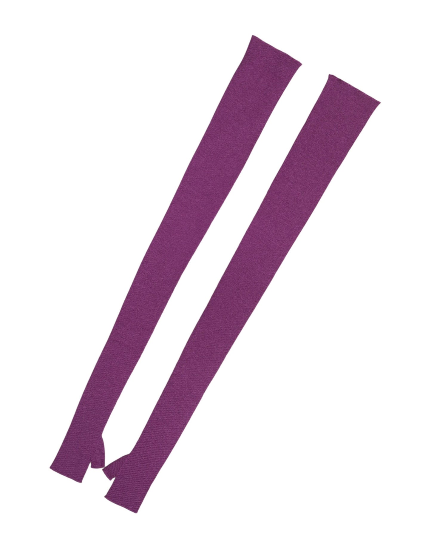 Purple Wool Fingerless Elbow Length Women One Size Gloves