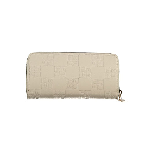 Beige Polyurethane Women Wallet