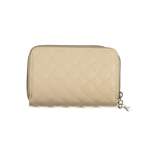 Beige Polyurethane Women Wallet