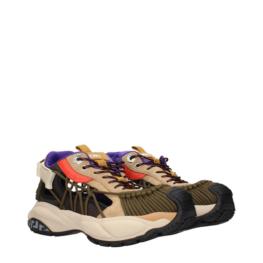 Beige Leather Athletic Sneakers