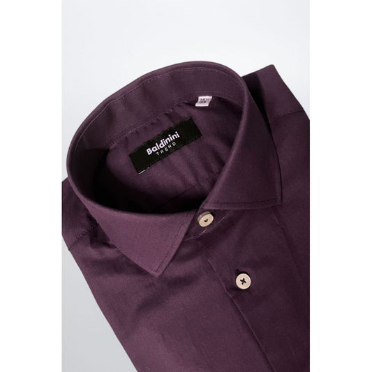 Purple Cotton Men Shirt