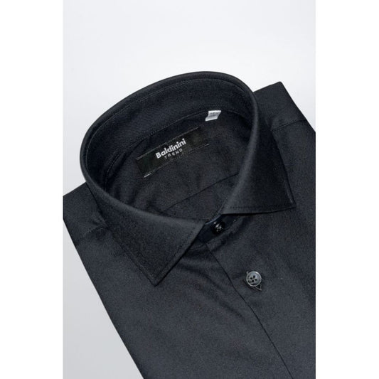 Black Cotton Men Shirt