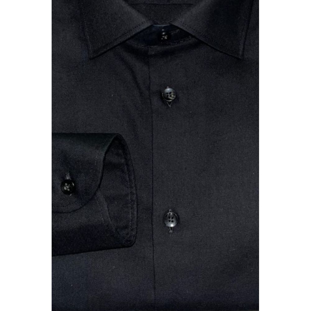 Black Cotton Men Shirt
