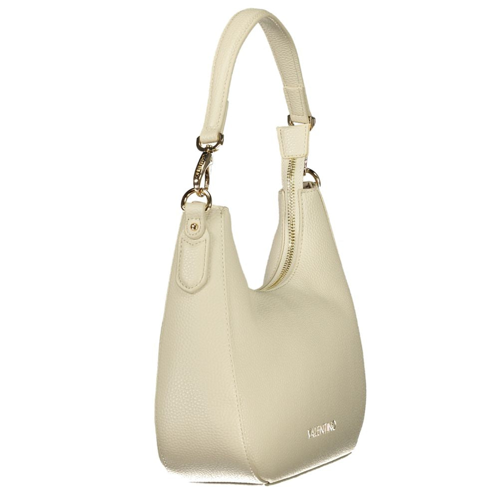 Beige Polyurethane Women's Bag with Shoulder Strap