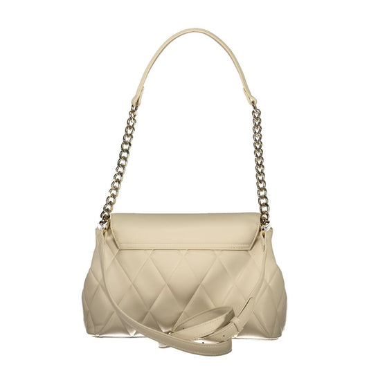 Beige Polyurethane Women Shoulder Bag