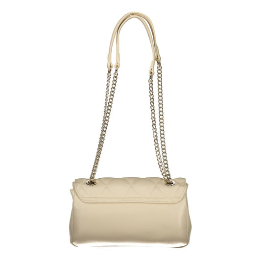 Beige Polyurethane Women Handbag