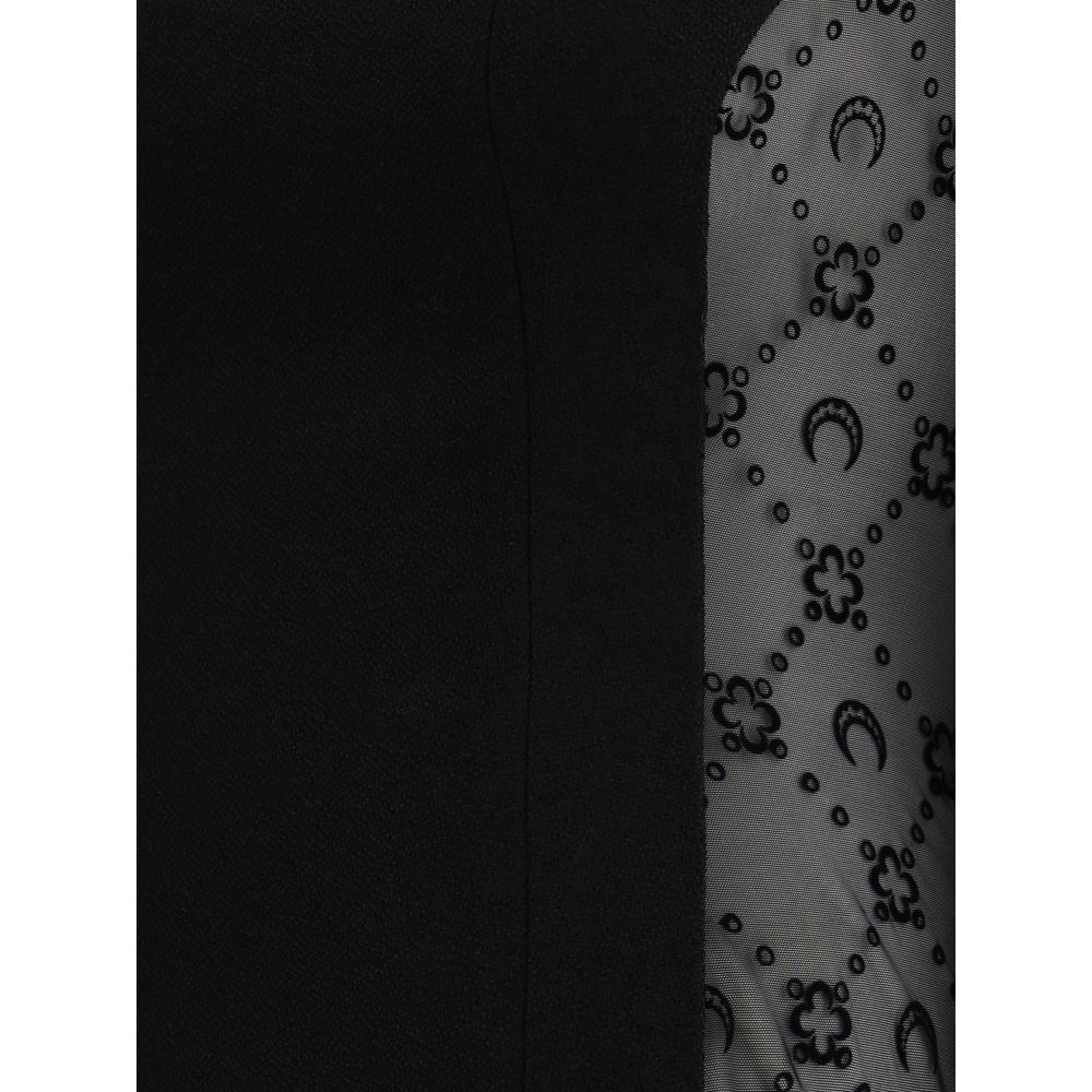 Black Fleece Wool Casual Dress