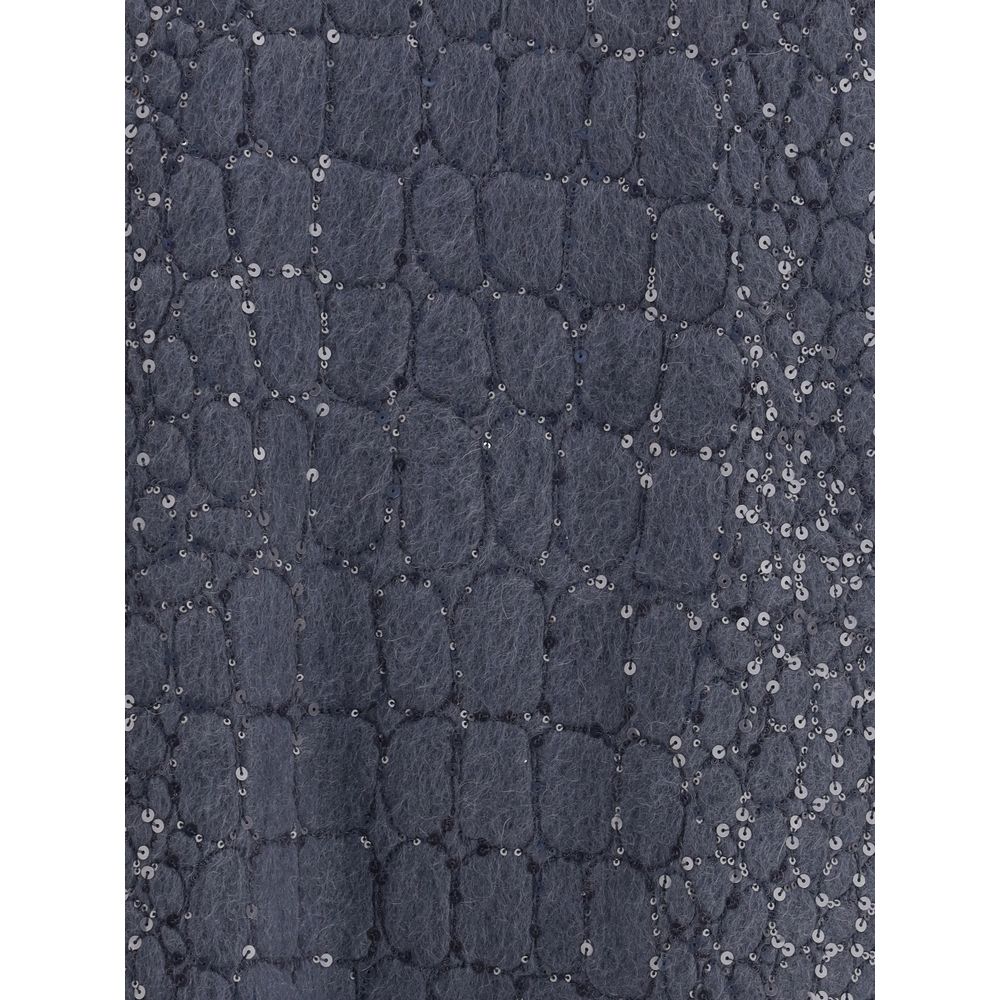 Blue Mohair Casual Dress