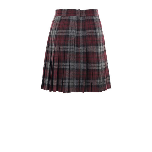 Bordeaux Wool Mini Skirt