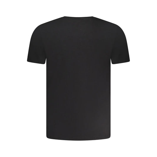 "Black Cotton Men Underwear Crew Neck Tee"