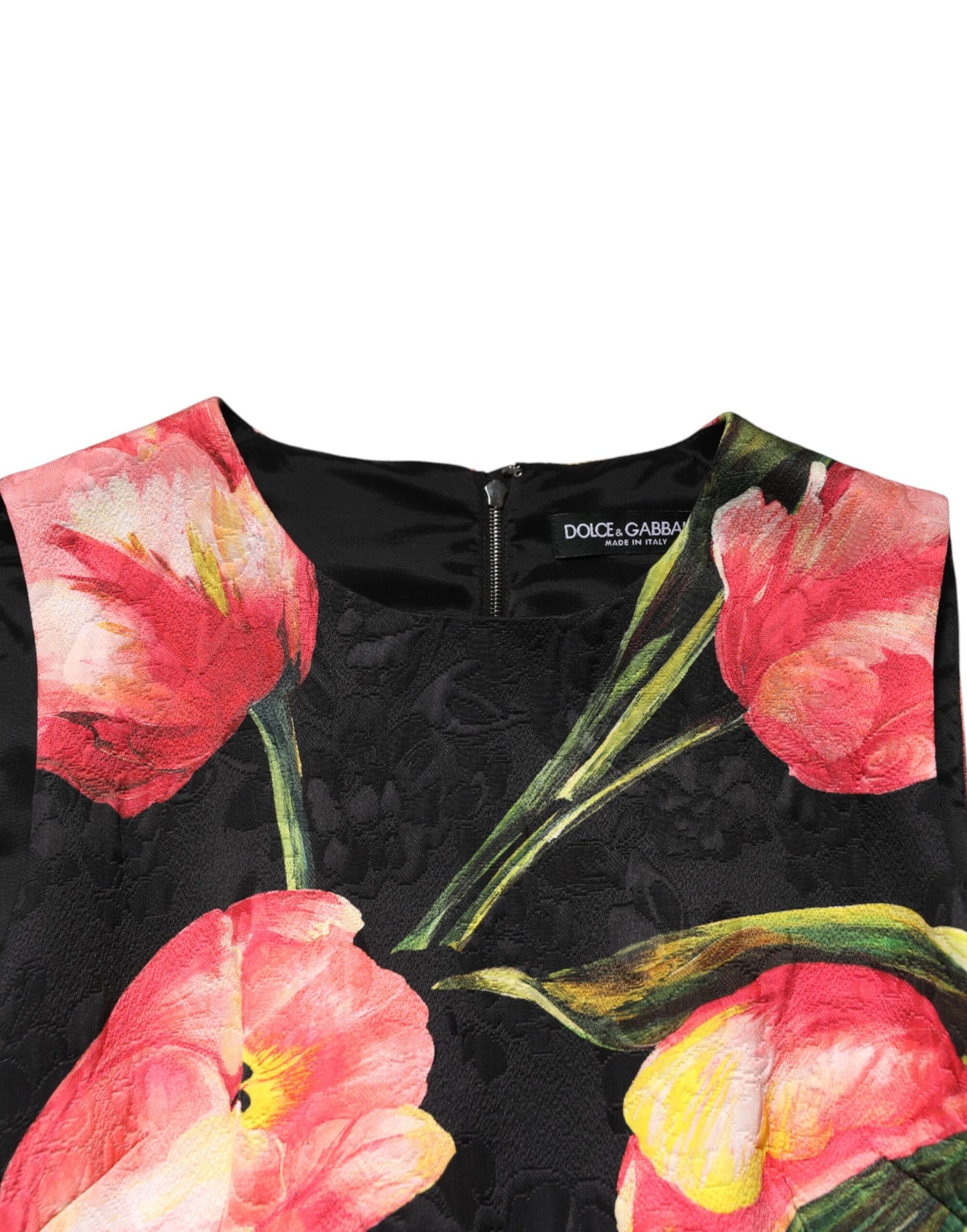 Black Floral Print Viscose A-line Mini Dress