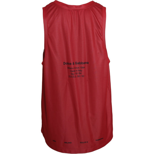Red Leopard Print Sleeveless Men Tank T-shirt