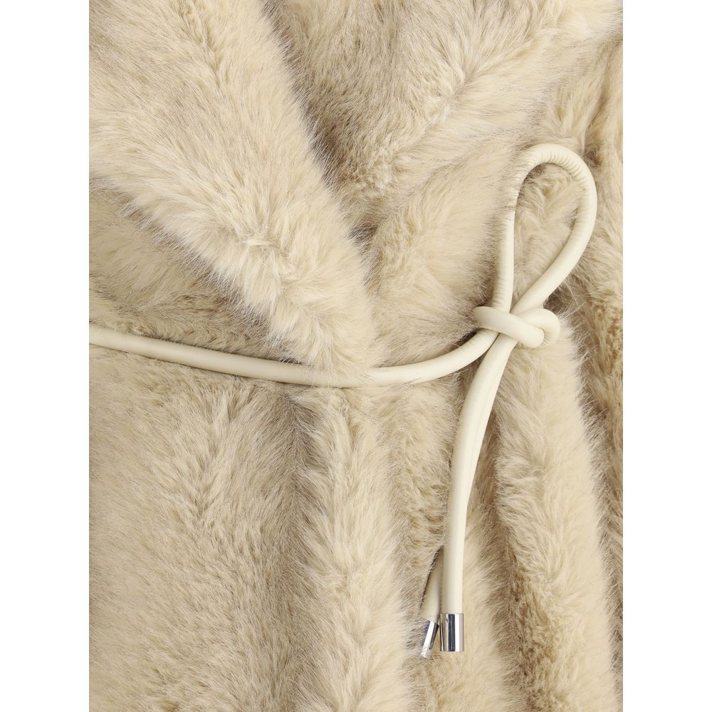 Beige Polyester Coat