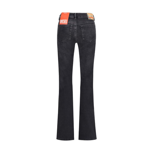 Black Cotton Bootcut Jeans