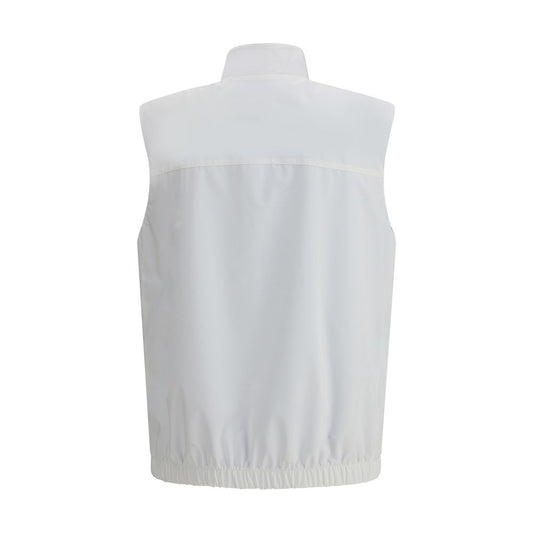 White Polyamide Sleveless Jacket