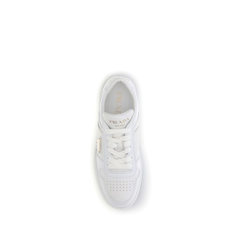 White Calf Leather Bos Taurus Platform Sneakers