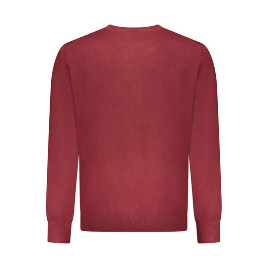 Red Polyester Men Sweater