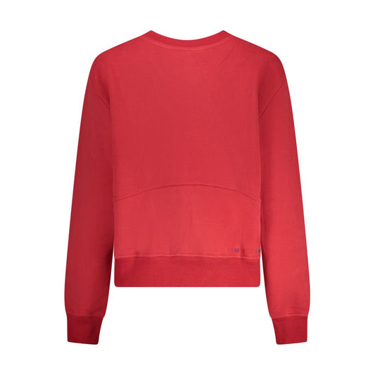 Red Cotton Women Sweatshirt