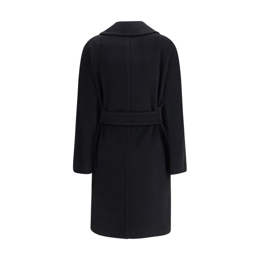 Black Fleece Wool Coat
