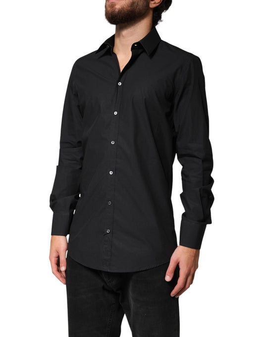 Black GOLD Cotton Men Dress Formal Shirt