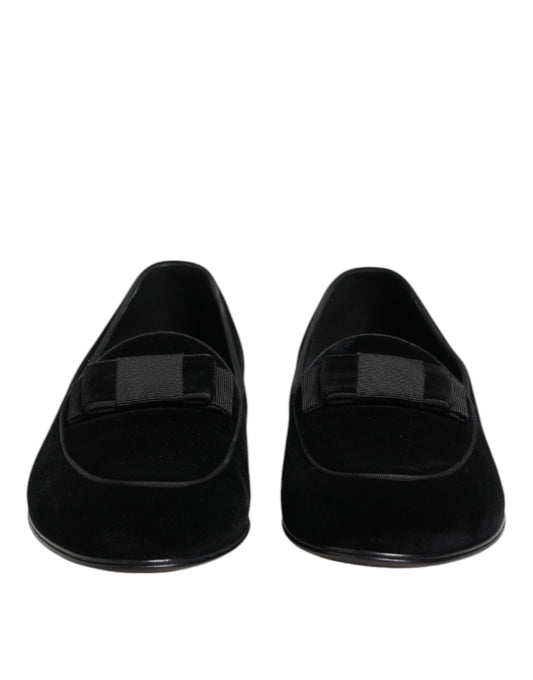 Black Velvet Slip On Loafers Formal Men Shoes