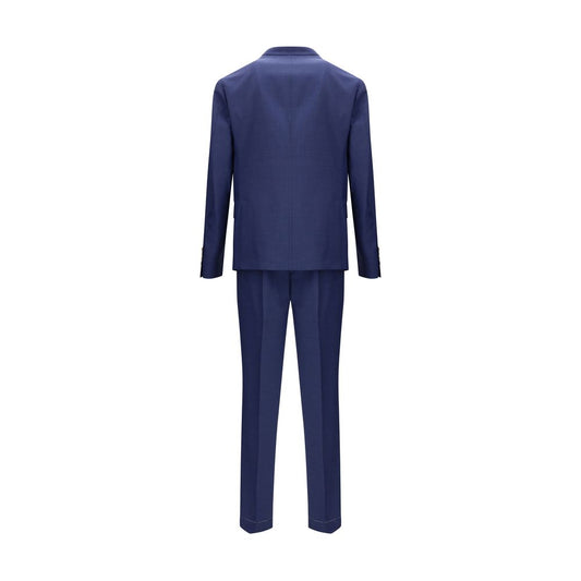 Blue Fleece Wool Two-Piece Suit