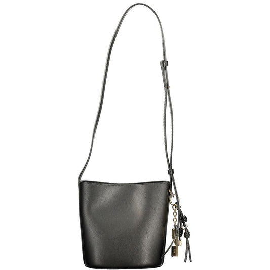 Black Leather Women Bucket Bag