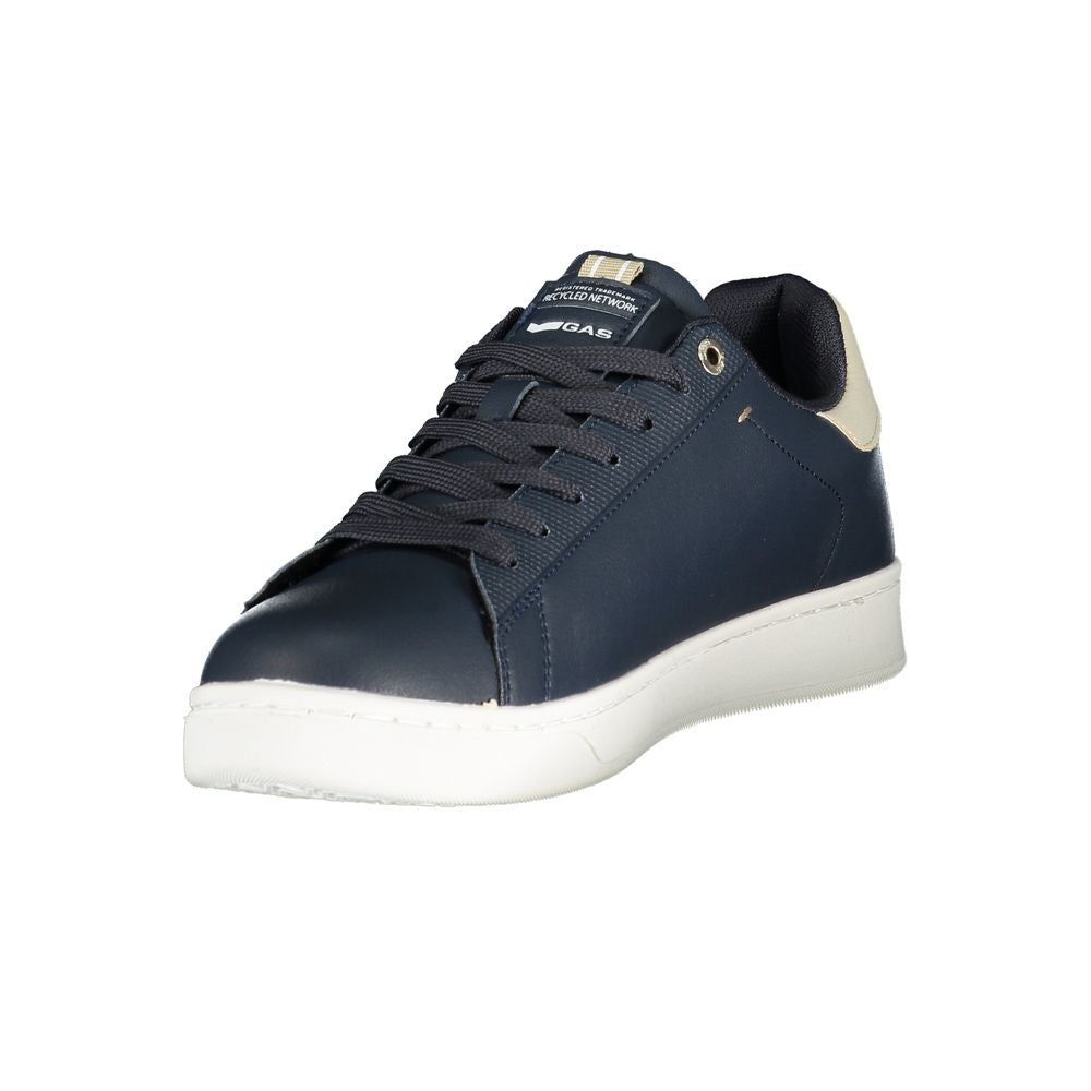 Blue Polyurethane Men Sneaker