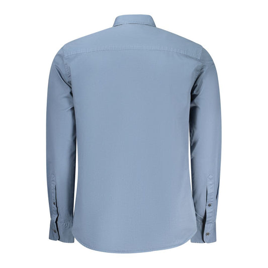 Blue Cotton Men Shirt