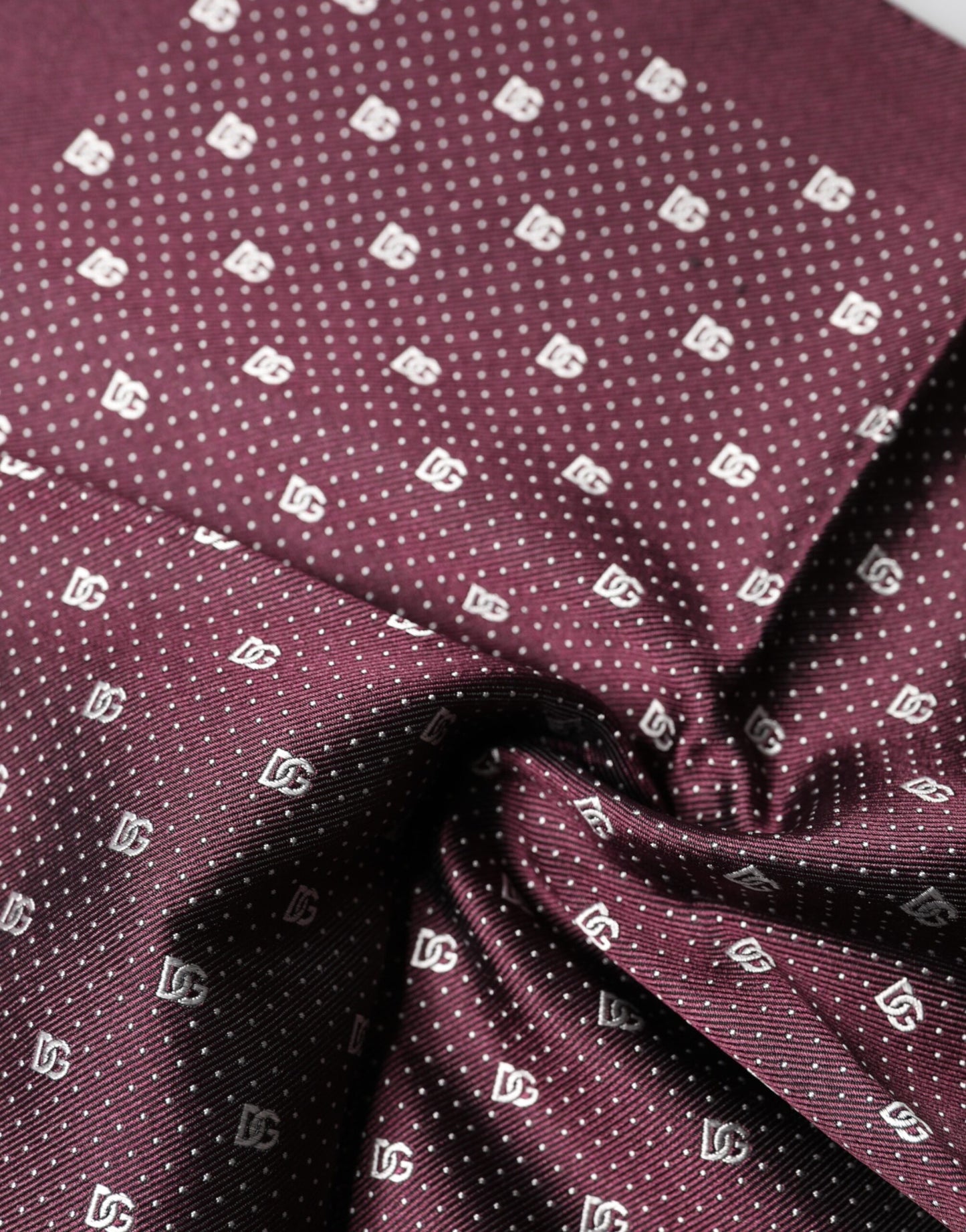 Maroon Logo Silk Square Handkerchief Scarf