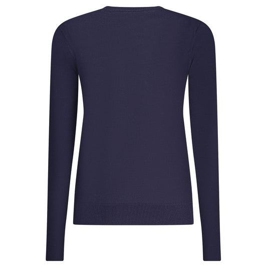 Blu Viscose Donna Maglia