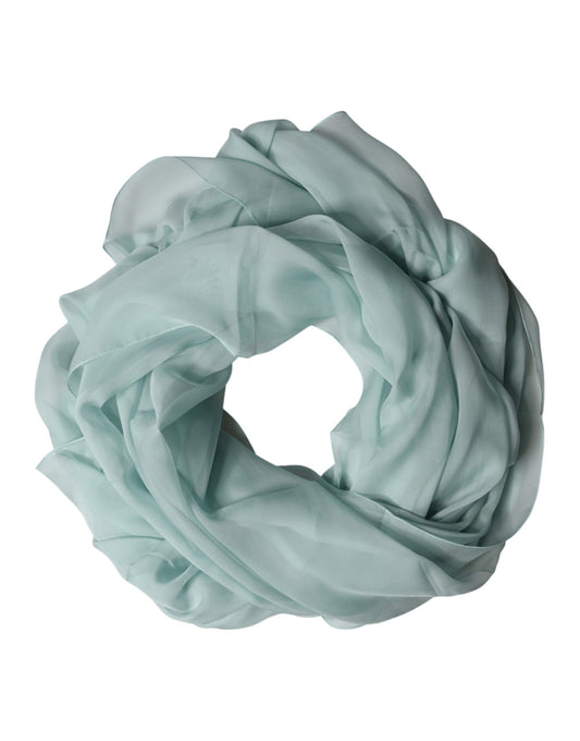 Light Teal Silk Stole Neck Wrap Shawl Scarf