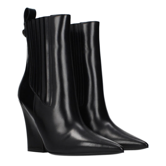 Black Leather Ankle Boots